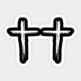 nu goth white cross Sticker